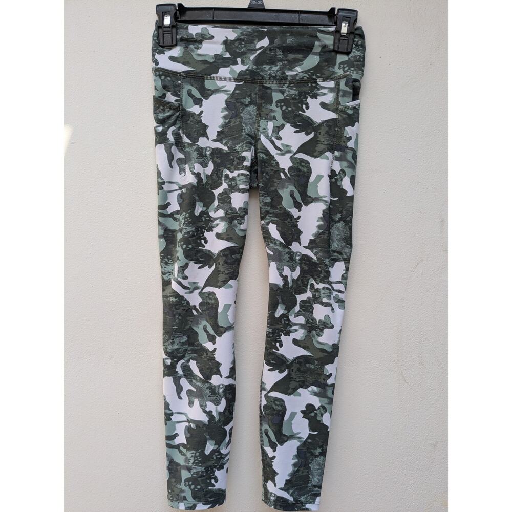 Avia Girl Active Leggings Camouflage Green/ White Size M 7-8 EUC